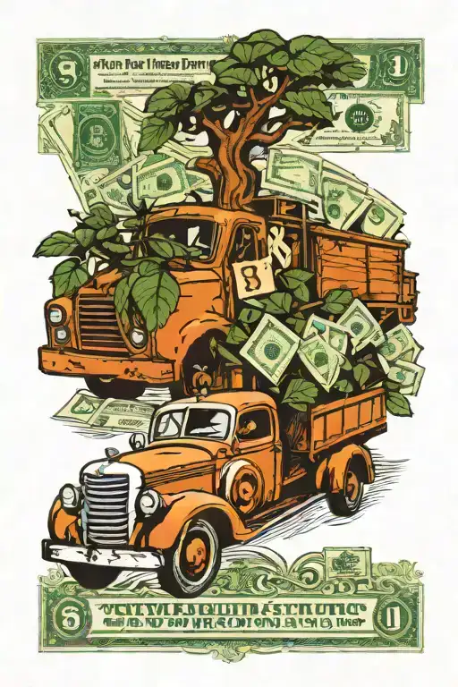 Peterbuilt Truck Cabby With Money Tree Growing
