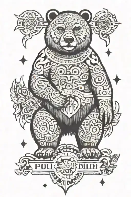 Polqr Bear Protecting His Family