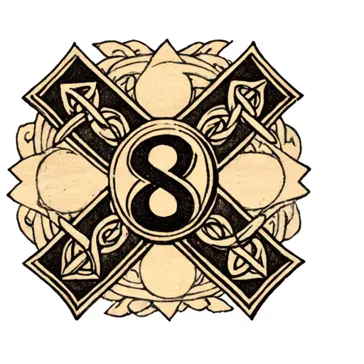 Celtic Maltese Cross With The Number 8