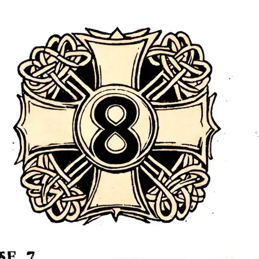 Celtic Maltese Cross With The Number 8