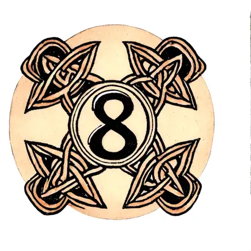 Celtic Maltese Cross With The Number 8