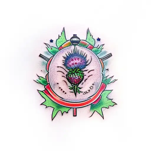 Strawberries And Scottish Thistle