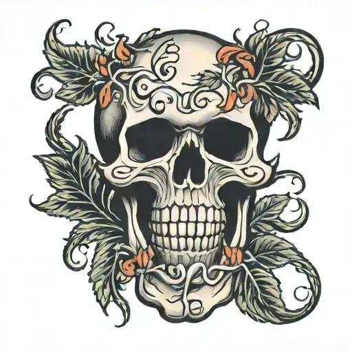 Skull With Vines In Its Teeth