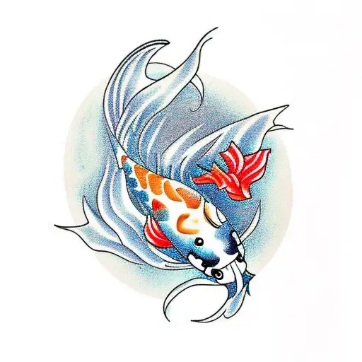 Koi Fish Surrounding The Spider With Its Fins