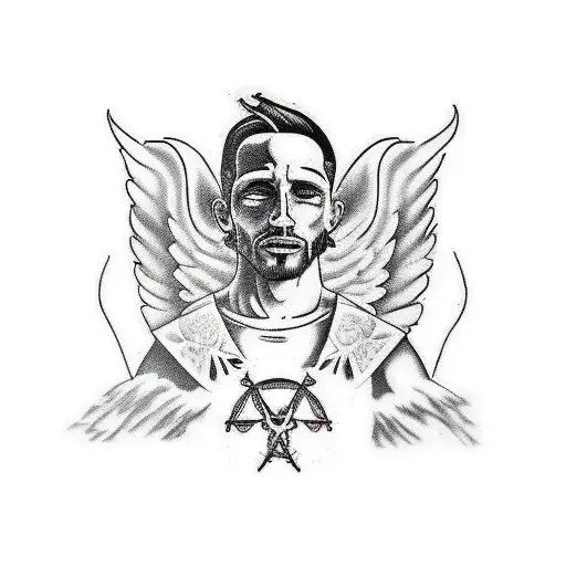 The Arcangel Micael As An Angel With The Armor Of God