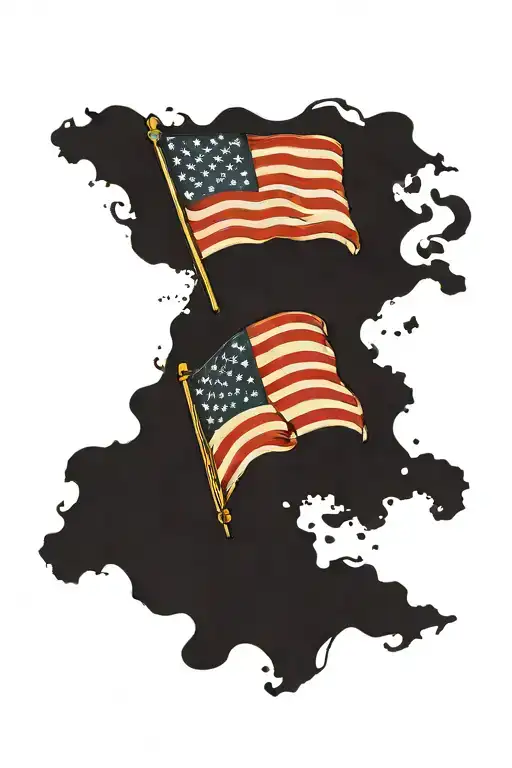 Italian And American Flag