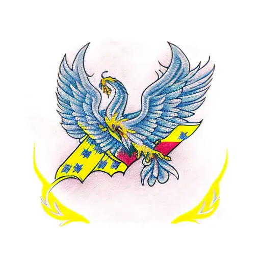 Phoenix In Ukrainian National Colours