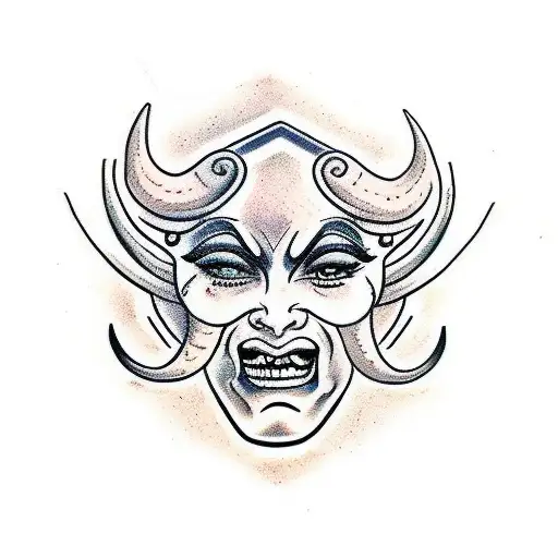 Face Women Snake And Taurus