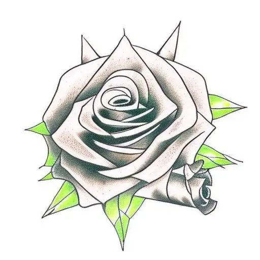 Black Rose Green Steam With Blood On Thorns