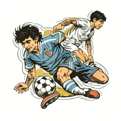 Maradona With Soccer Ball