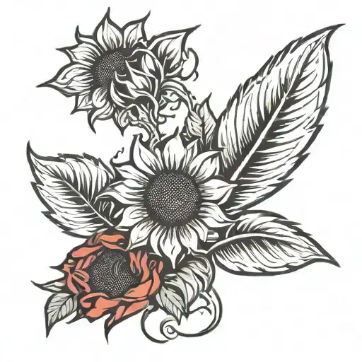 Sunflower And Crimson Tide Logo Combined