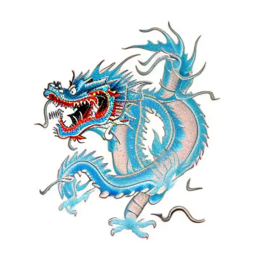Blue Chinese Dragon