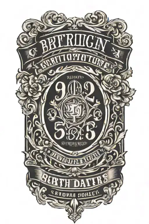 Unique Tattoo That Includes Birth Year Dates With Room To Add More