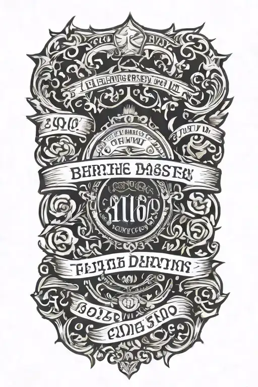 Unique Tattoo That Includes Birth Year Dates With Room To Add More That Is In The Form Of A Sleeve