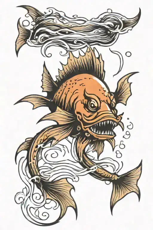 Angler Fish Swimming