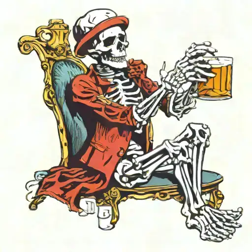 Skeleton Drinking Liquer