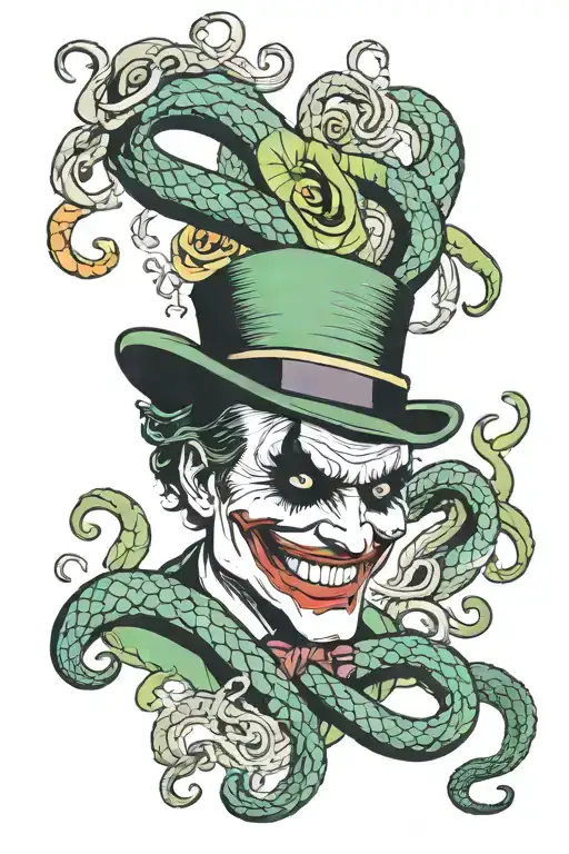 Joker Face With Slithering Snake