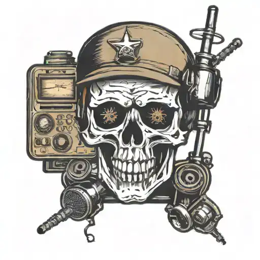 Military Radio Skull