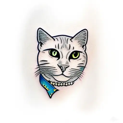 Black Cat With Blue Collar