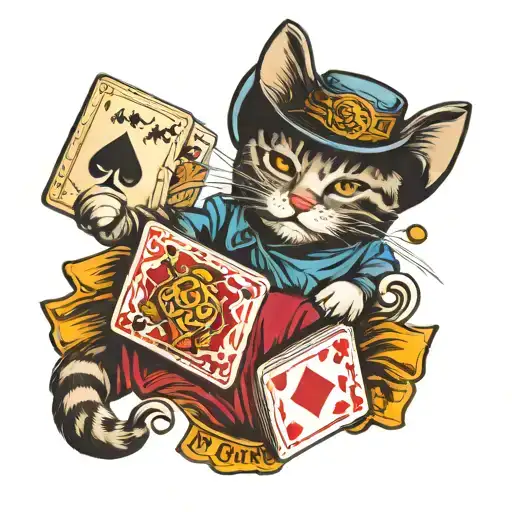 Cowboy Cat Dices Cards