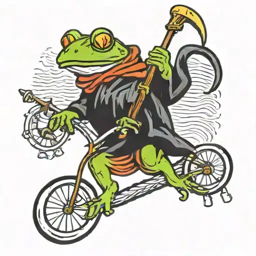 Frog Grim Reaper Holding Scythe