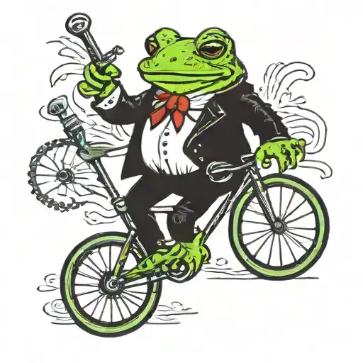 Frog Grim Reaper Riding A Unicycle