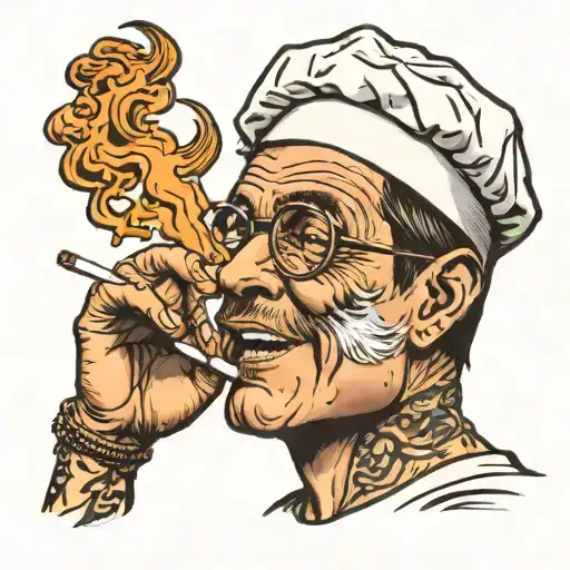 Jackass Wearing Chef Hat Smoking Cigarette
