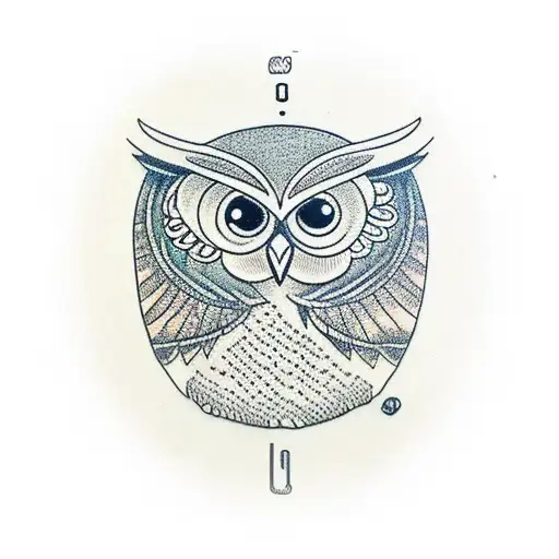 Owl Sitting In A Royal Poket Watch With Trees In The Background