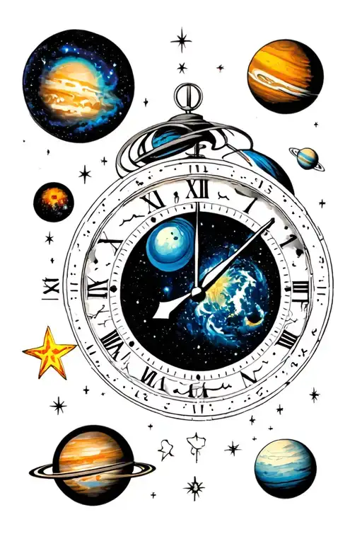 Future Clock Planets Stars And Nebulas