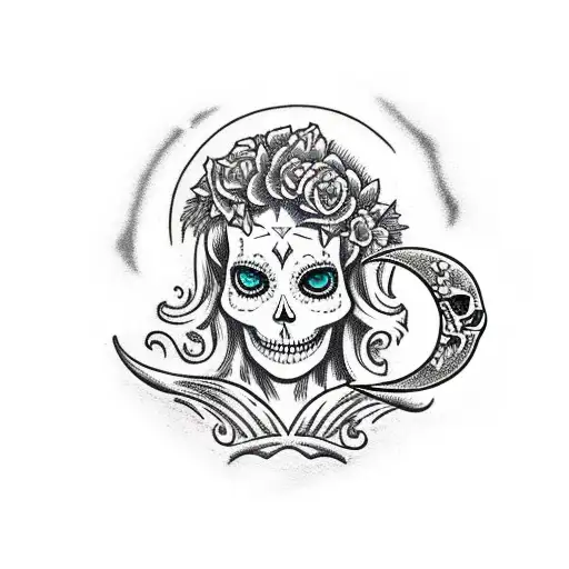 Mermaid Skeleton La Sirena Holding The Moon