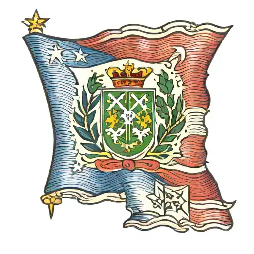 Portugal And Haiti Flag Blended