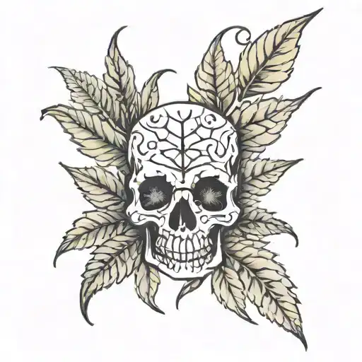 Weed Leaf Morphing Half Skeleton