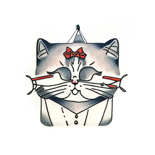 Sleeping Cat On Hammock