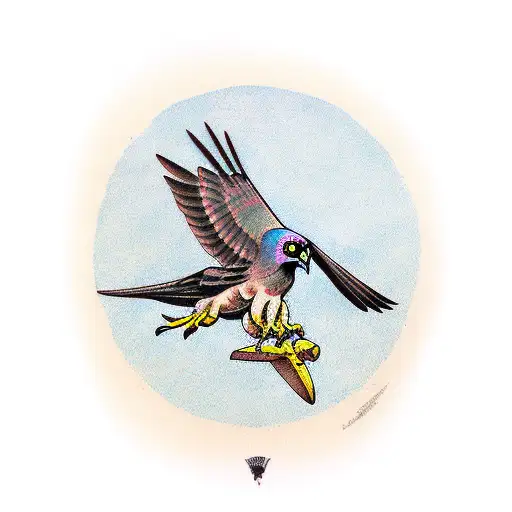 Hawk With A Pigeon In Its Tallon