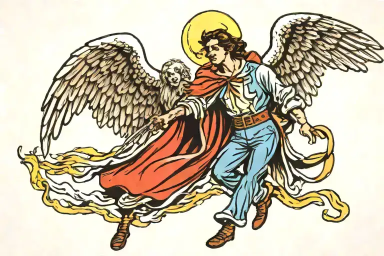 Angel Leading People Out Of Hellmouth