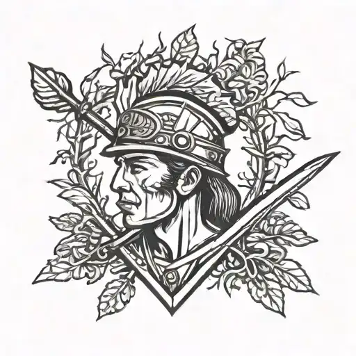 British Themed Warrior With Simple Burnt Forest Background