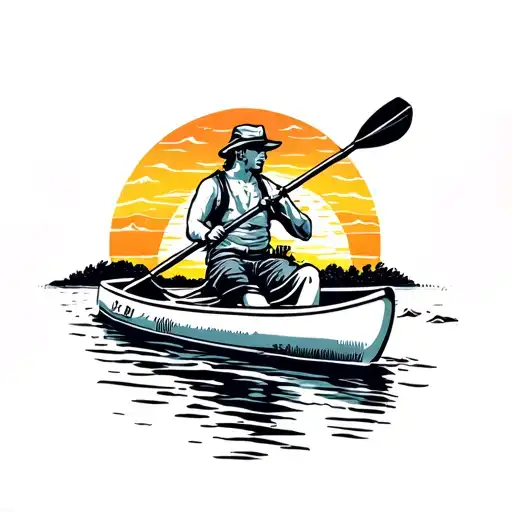 Kayaking Away Sunset