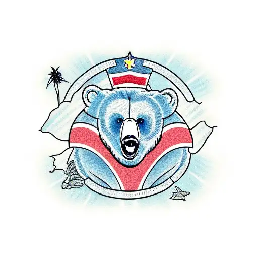 California Bear With Ohio Michigan Illinois Theme