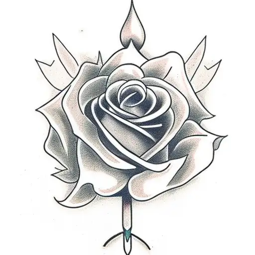 A Rose Planted By A Dagger Held By A Broken Chain