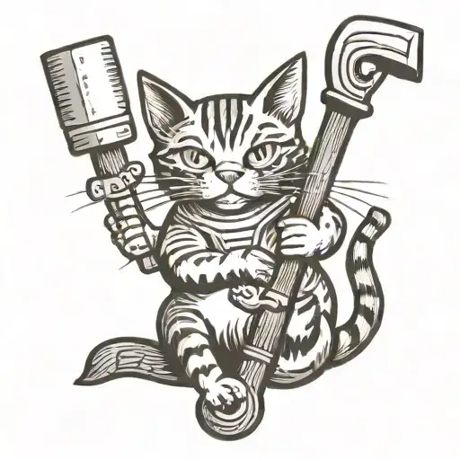 Cat Holding A Sledgehammer