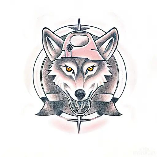 Wolves With Christian Cross In The Middle