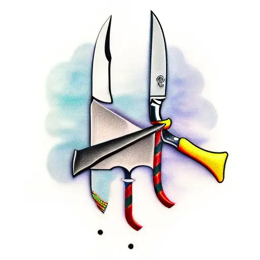 Knife Mixed With A Comparison In Color