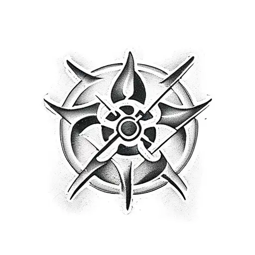 Classic Biohazard Symbol In Green And Black Ink