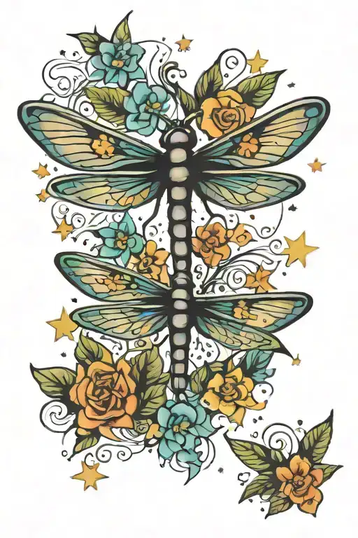 Dragonfly And Fairy Stars