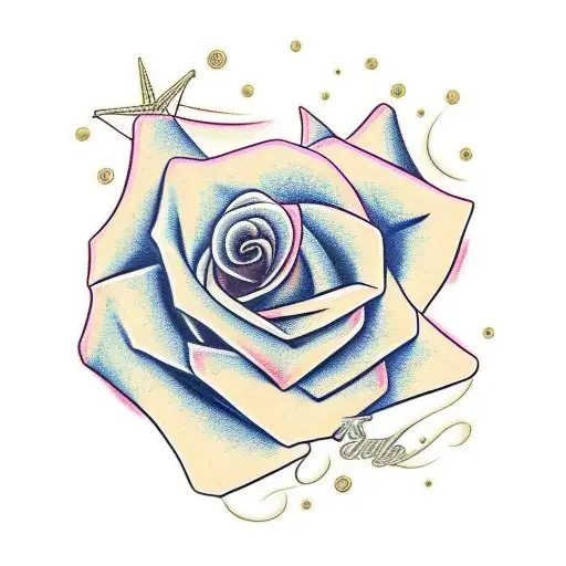 Rose With The Name Kavion On The Side In Cursive