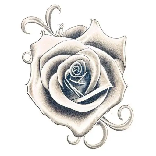 Name Kavion On The Side In Cursive On A Rose