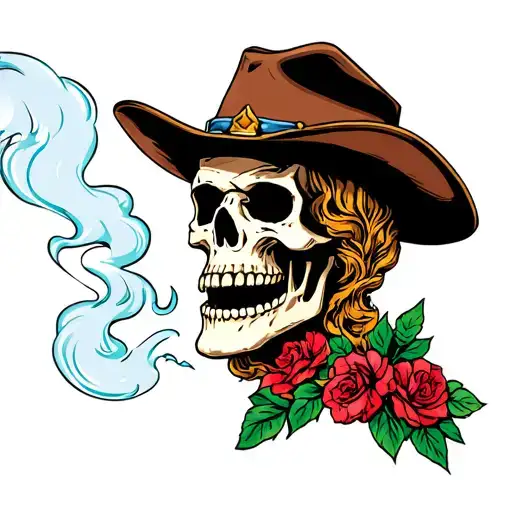 Cowboy Skull Smoking