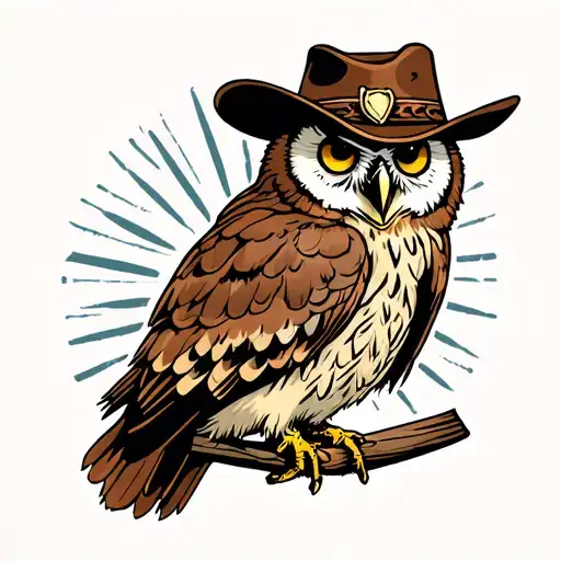 Owl With A Cowboy Hat
