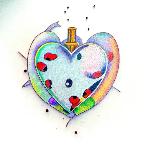 Ladybug Shaped As Heart By Waterfall