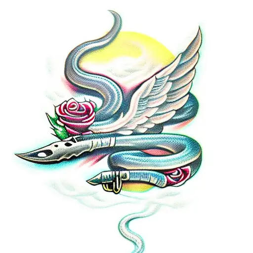 Sword Wings Rose Snake